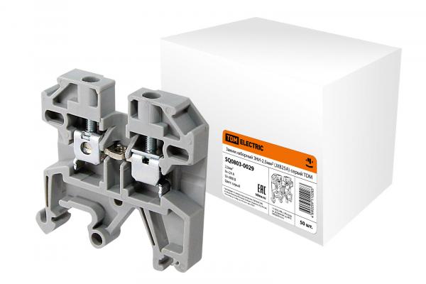 Клемма  2,5 кв серый 25А винт. TDM ЗНИ-2,5